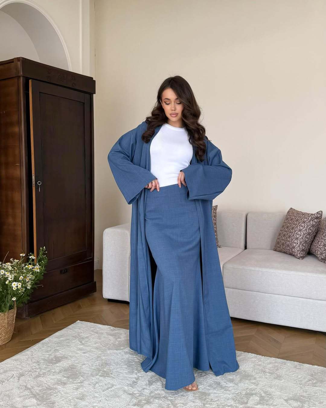 Ensemble jupe et cardigan pour femme, tenue de fête musulmane, abayas, ensemble 2 pièces, Ramadan, Maroc, Dubaï, tenues islamiques 2026