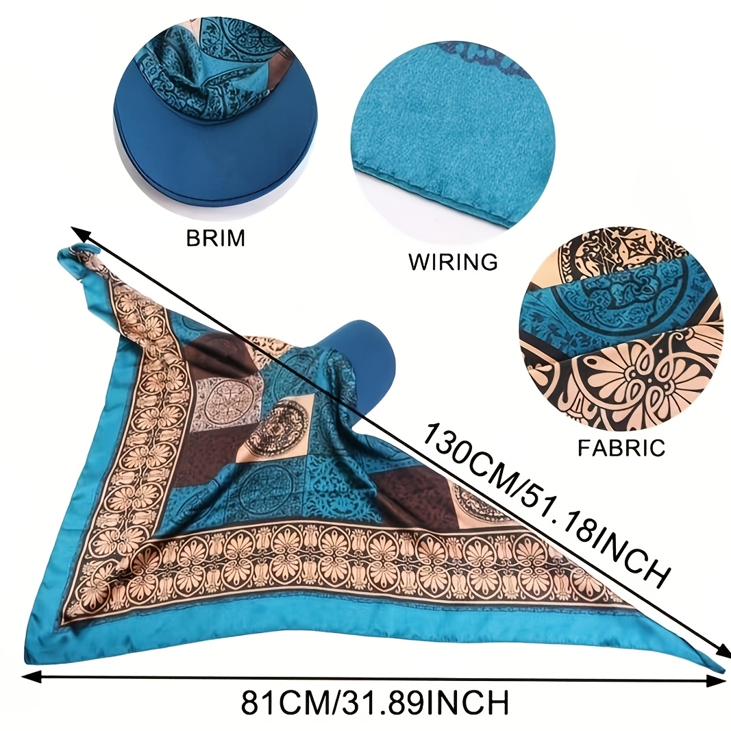 Chapeau de soleil pour femme avec foulard intégré, style à nouer soi-même avec bord, chapeau de protection solaire pour les vacances à la plage, chapeau pour la chimiothérapie