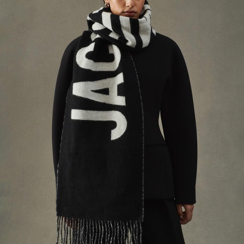 Écharpe 100% laine pour femmes et hommes, marque de luxe, hiver, épaisse et chaude, monogramme, haute qualité, châle en cachemire tendance pour femmes 2026