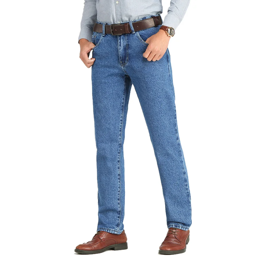 Jean d'affaires classique en coton pour homme, pantalon droit et extensible de marque, salopette d'été, coupe cintrée, printemps-automne, 2021