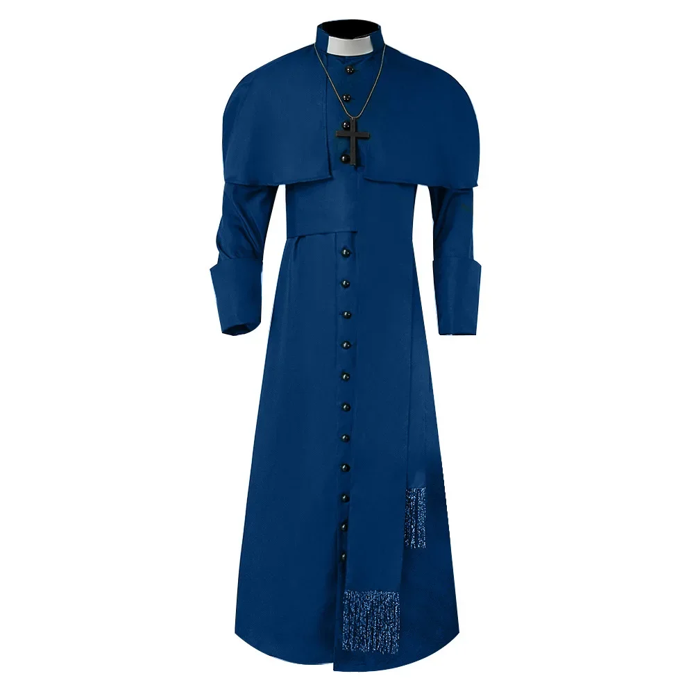 Costume de prêtre médiéval, église catholique, religieux romain, Soutane, papa, pasteur, père, Robe missionnaire de masse, soutane du clergé