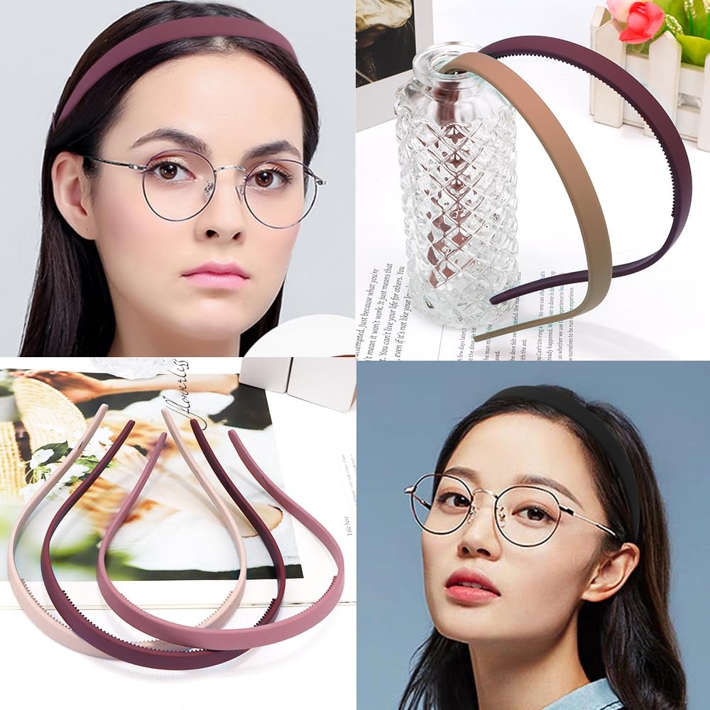 Serre-têtes pour porteurs de lunettes, sans pression, anti-mal de tête, confortables, avec dents antidérapantes, pour femmes et filles