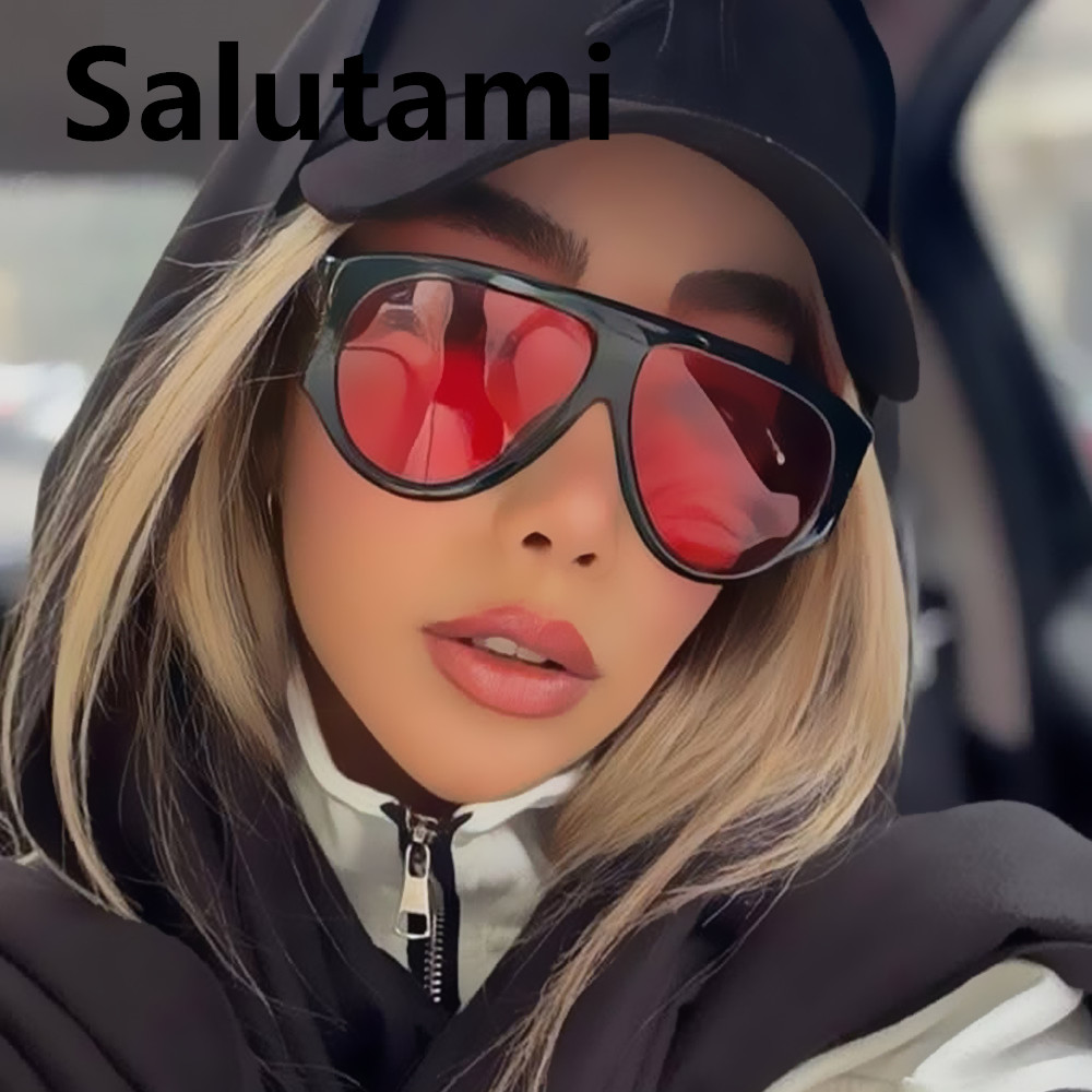 Nouvelles lunettes de soleil tendance pour hommes, style vintage, surdimensionnées, ovales, vertes et marron dégradées, lunettes de soleil élégantes et tendance pour femmes, protection UV400