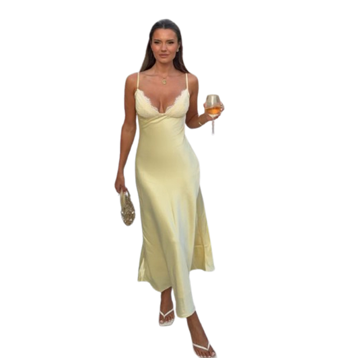 Robes élégantes en satin pour femmes, robe longue sans manches et dos nu, couleur unie, été 2026, robes de soirée fines pour femmes.