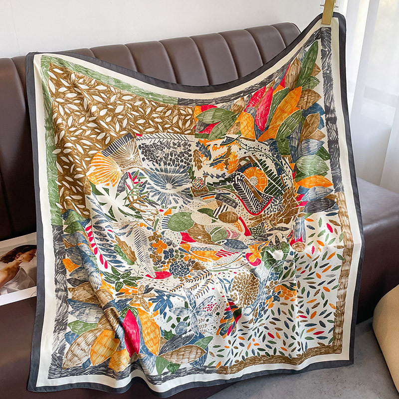 Écharpe carrée imprimée à pois pour femmes, 90x90cm, nouvelle mode d'été, écharpe de protection solaire, châle extérieur, vente en gros
