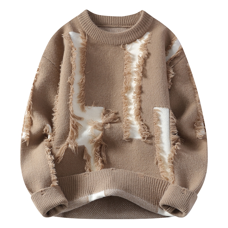 Pull tricoté décontracté pour homme, style usé, collection Hiver 2026 – Pulls épais et chauds pour homme, streetwear
