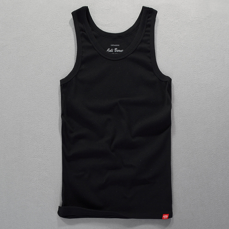 Débardeur en coton pour hommes, mode d'été, Style japonais, couleur unie, col rond, sans manches, Sport, course, décontracté, minimalisme, 2023