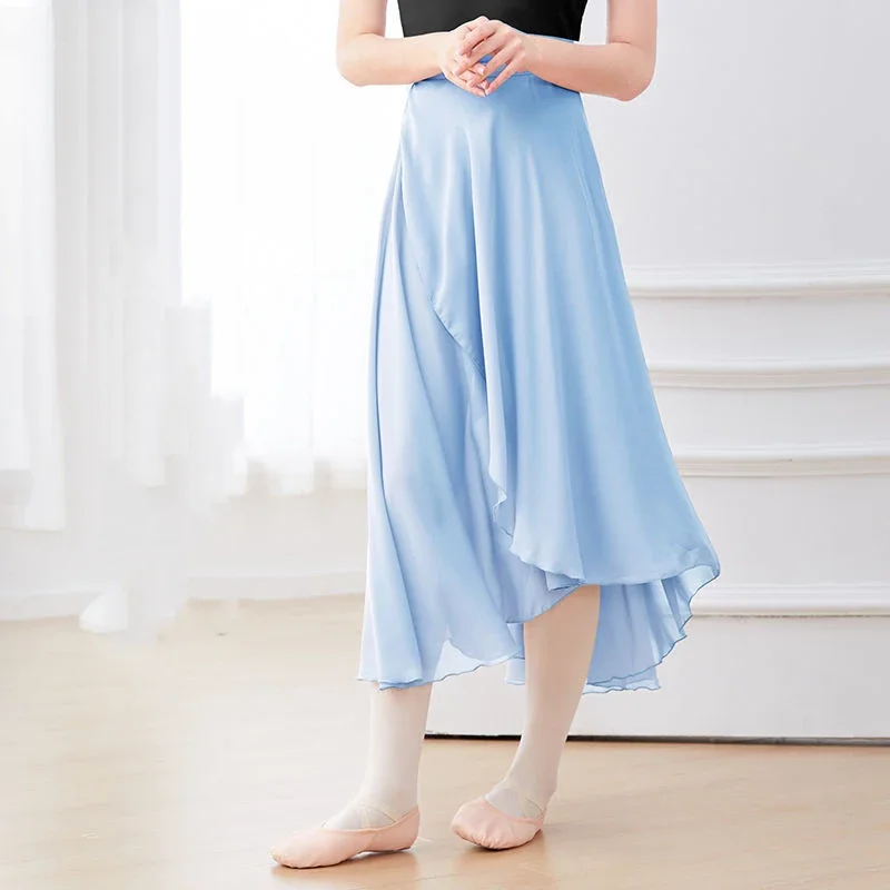 Jupe de danse Tutu de Ballet en mousseline de soie, écharpe enveloppante pour patins de danse, ballerine de gymnastique, longue jupe de Ballet lyrique pour femmes