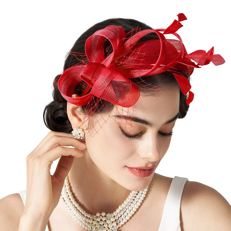 Bandeau de sauna à plumes pour la mariée, Fascinateur floral rétro, grande pince à cheveux pour cocktail, fête de mariage, décoration de chapeau pour patients, vêtements de sauna pour dames