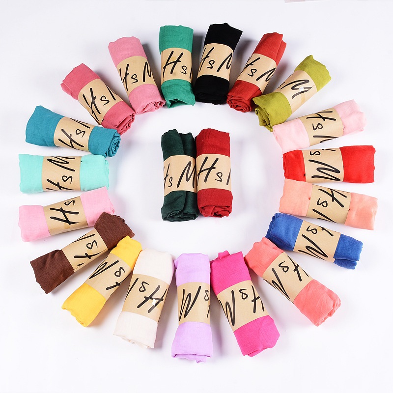 Foulard uni respirant pour femme, châle d'été de luxe, écharpe longue et douce, hijab musulman, étole, foulard de tête