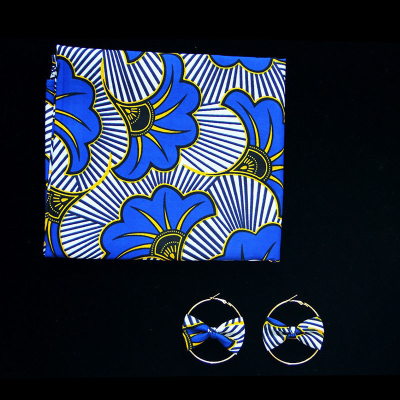 Bandeau pour femme à imprimé africain en coton avec boucles d'oreilles assorties, cagoule, foulard, bandeau, ensemble de bandeaux pour femme, accessoires pour cheveux