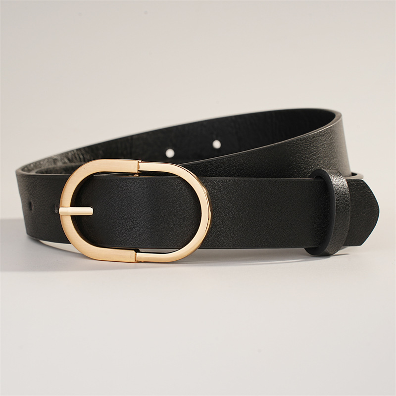 Ceinture rétro pour femmes, ceinture en cuir PU de haute qualité, noire, kaki, avec boucle, tendance populaire, pour pantalons et jeans