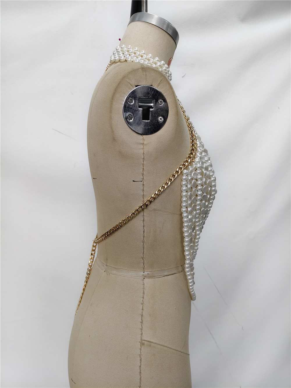 Camisole pour femme en perles, haut à licou, petit haut patchwork fait main, élégance raffinée, petite fragrance, chaîne sans bretelles