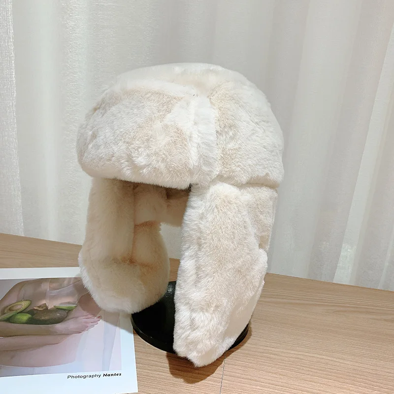 Bonnet chaud épais pour femme, casquette russe, mode coréenne, chapeau de pilote à oreillettes Ushanka, tendance, chapeau de bombardier réglable, hiver