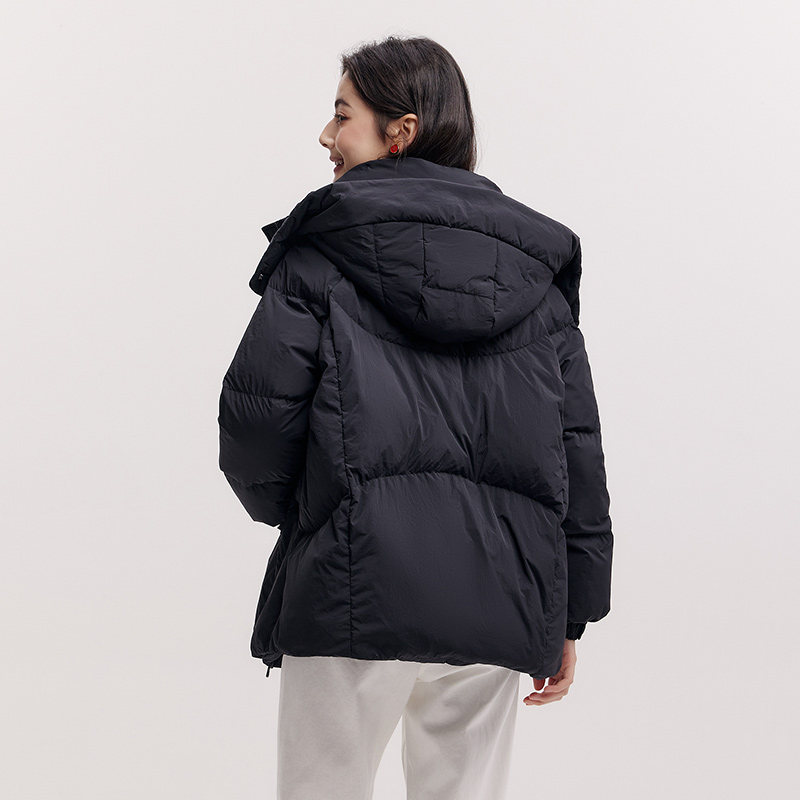 Semir mi-longue doudoune femmes coupe ample à capuche texturé manteau 2025 nouvelles femmes manteaux d'hiver décontracté Style chaud