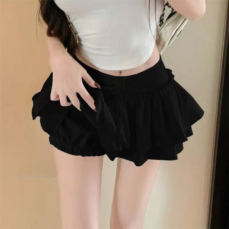 Short coréen Chic Kawaii Style Ballet jupe à plusieurs niveaux douce princesse Mini jupes élégant élastique taille haute dame jupe assortie
