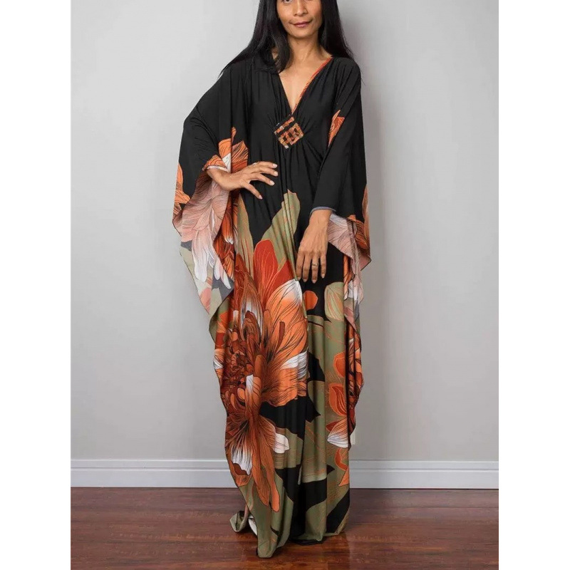 Robe de plage artisanale ample pour les vacances, protection solaire, maillot de bain en polyester pour femme, idéal pour les sports nautiques
