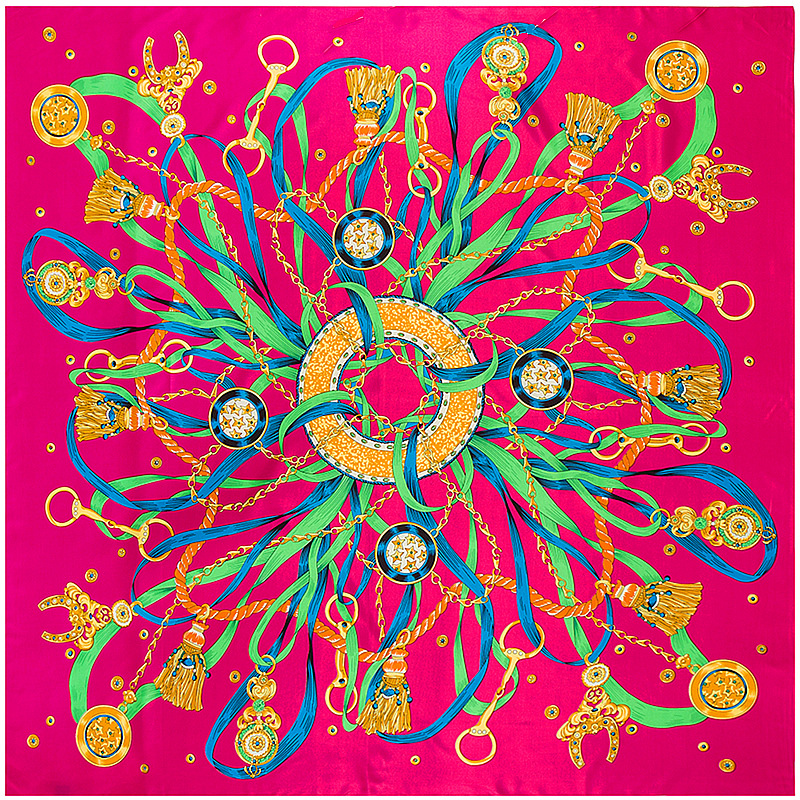 130*130 cm 100% sergé foulard en soie femmes luxe chaîne impression plage châle carré Bandana foulard Femme Fourlard Echarpes étoles