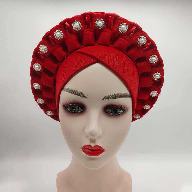 Casquettes turban africaines pour femmes, coiffure, bonnet nigwin, Gele de mariage, prêt à porter, enveloppes de tête autogelsFashion