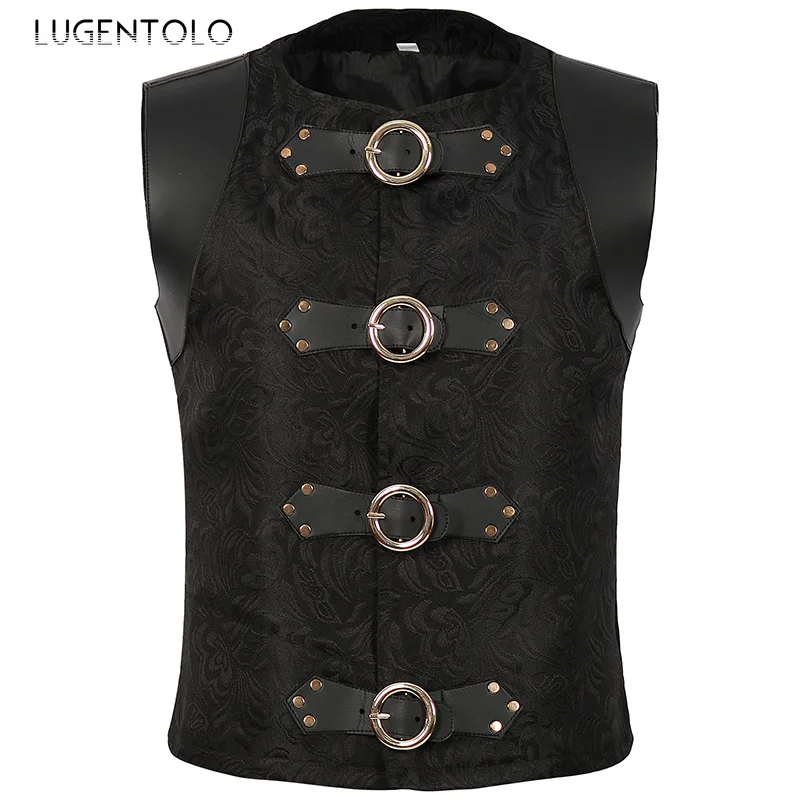 Gilet médiéval pour hommes, costume de chevalier des Templiers pour Halloween, tunique rétro décontractée, panneaux, veste pour fêtes, événements et spectacles.