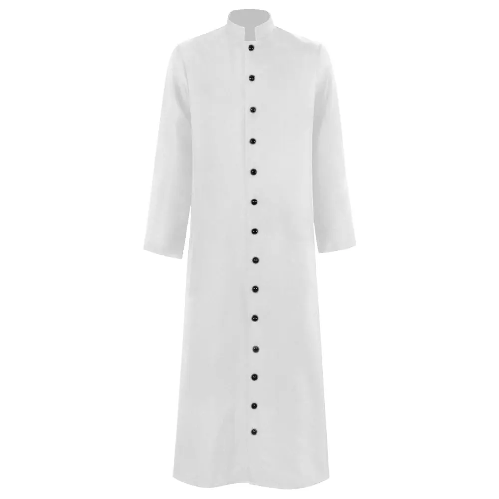 2025 Halloween Cosplay légende clergé Robe soutane Cincture médiévale clésiastique vestimentaires prêtre romain Robe soutane Costume