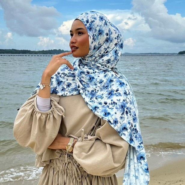 Châle imprimé Jersey, impression sur un côté, respirant, doux, foulard musulman pour femmes, hijab