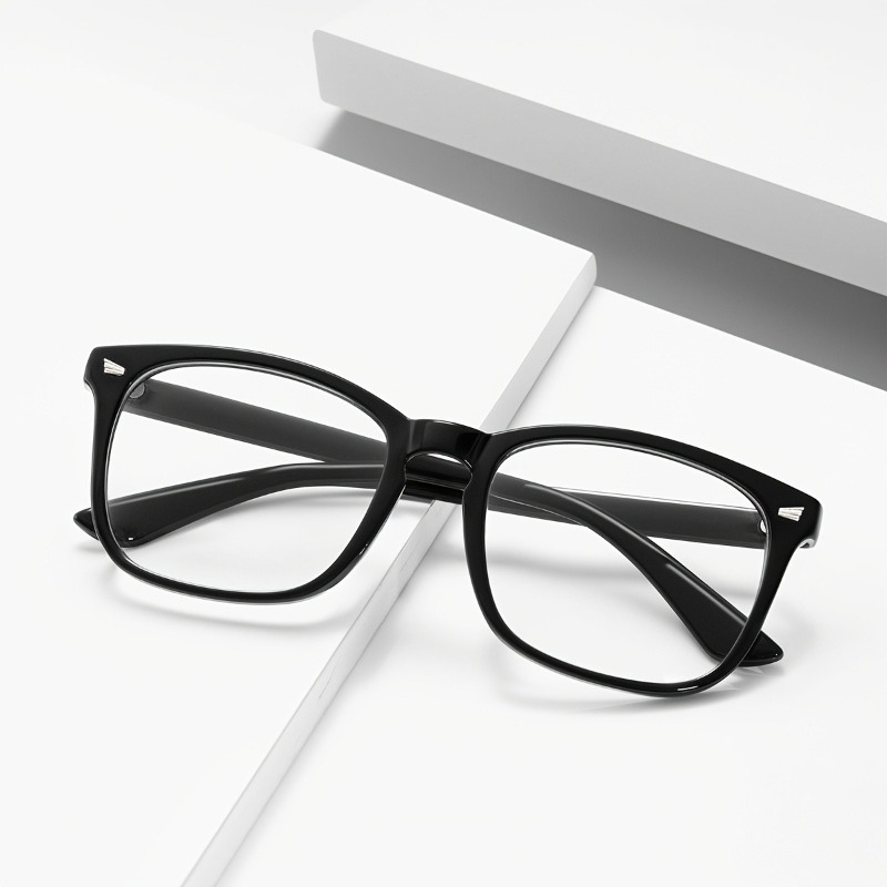 2 paires de lunettes occultantes transparentes noires décorées carrées pour femmes, accessoires adaptés à un usage quotidien