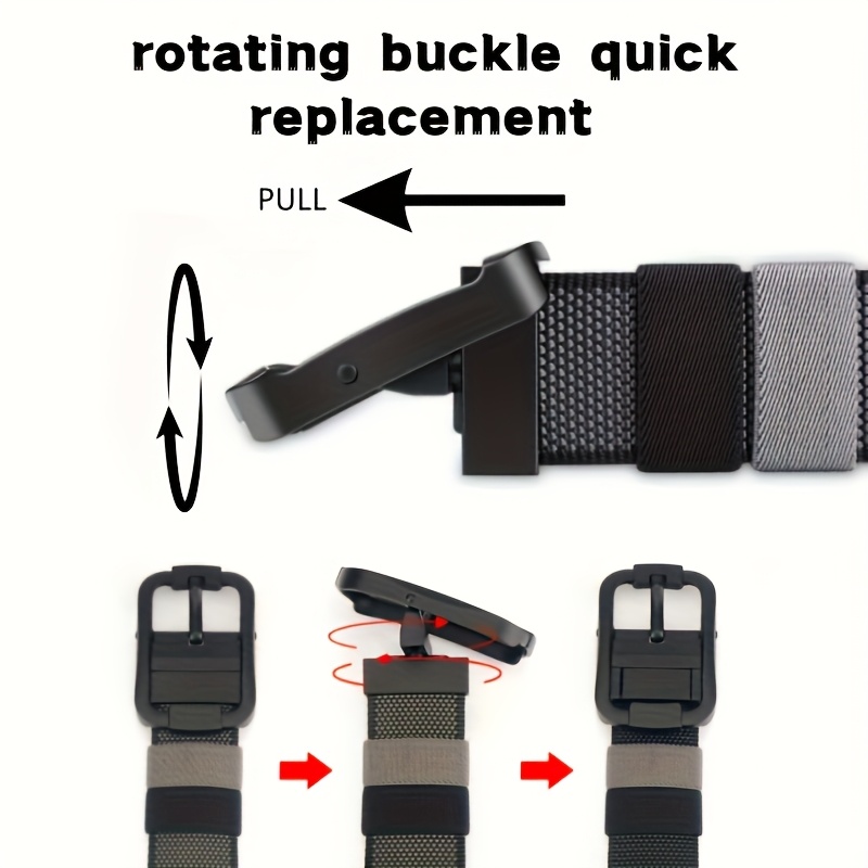 Ceinture en toile pour hommes, broche rotative, Double face, boucle corporelle, ceinture d'entraînement militaire en Nylon, ceinture tactique élastique d'extérieur
