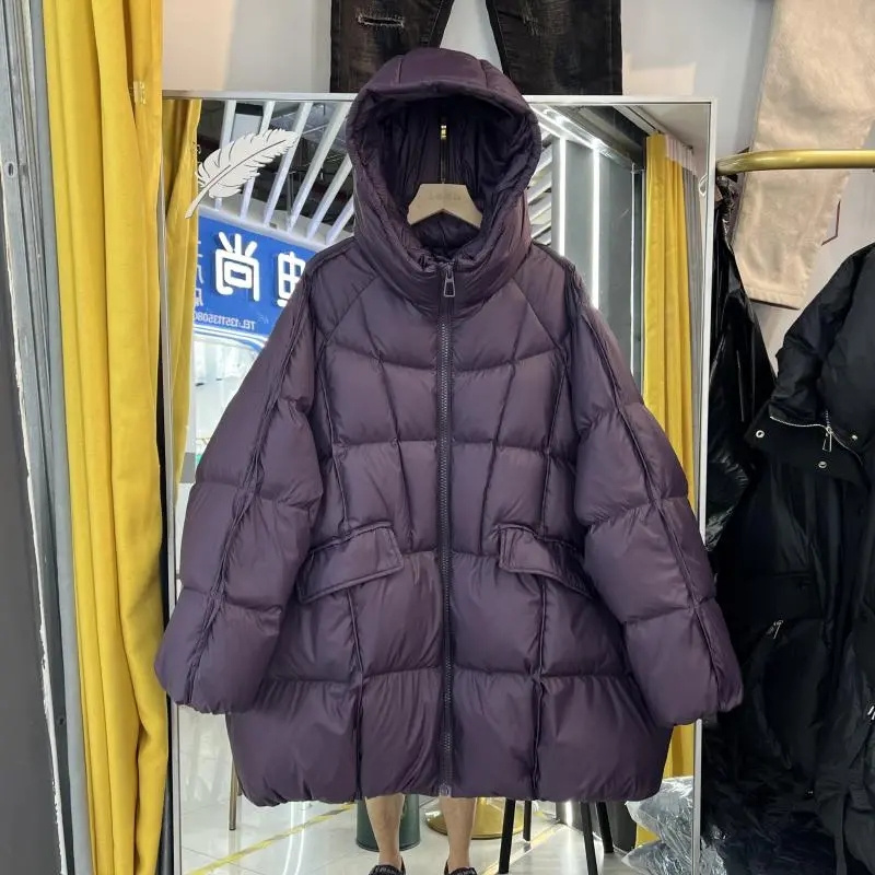 Doudoune pour femmes, décontractée, ample, surdimensionnée, pour l'automne et l'hiver, en duvet de canard blanc, chaude et épaisse, avec capuche, nouveau modèle 2026.