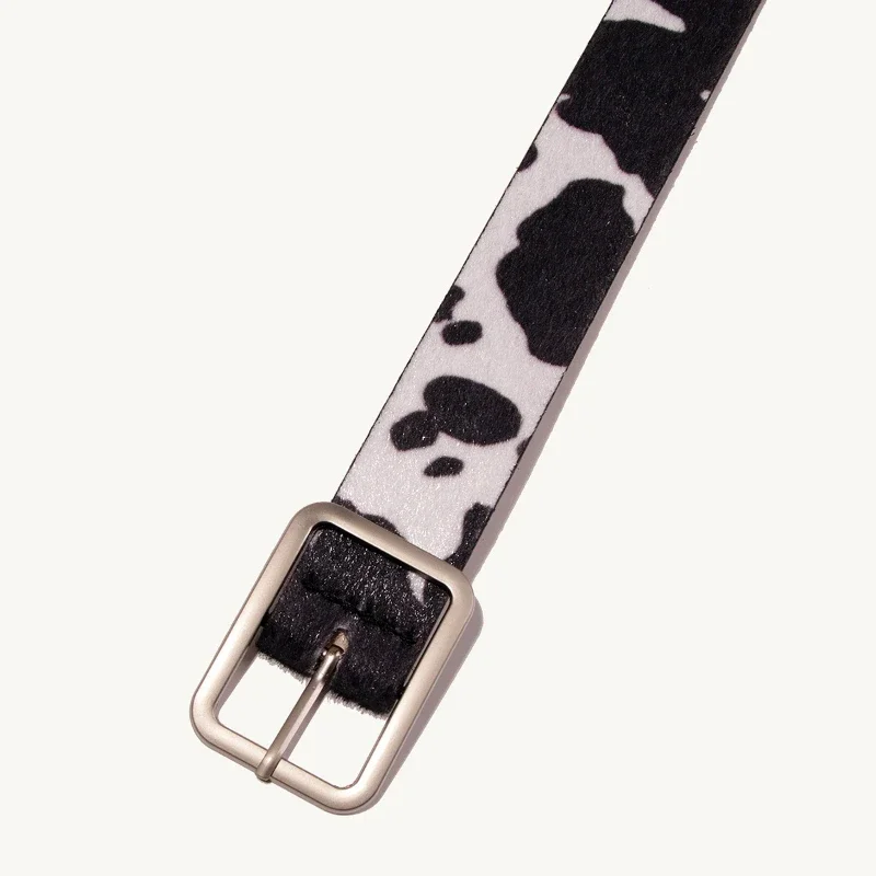 Nouvelle ceinture carrée pour femme de 2,9 cm x 100 cm de large, imprimé rayé vache laitière, accessoire de décoration pour robe et vêtements