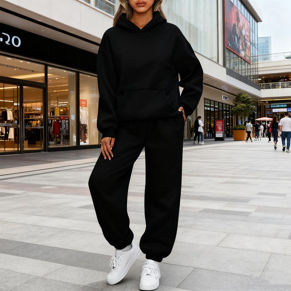 Ensembles pour femmes sweats à capuche pantalons 2 pièces tenues vêtements de sport esthétiques survêtement grande taille rose survêtement