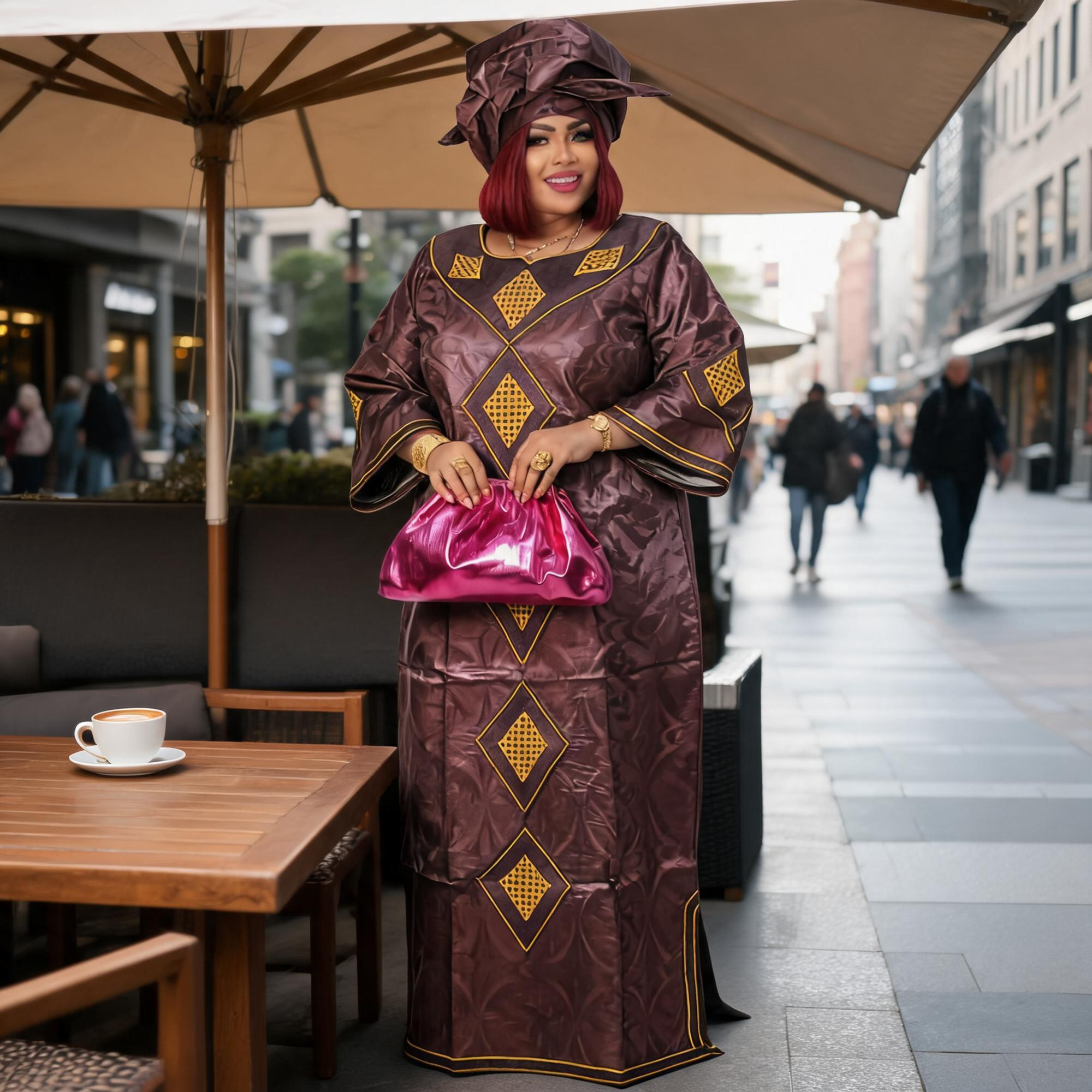 Robes africaines pour femmes, grandes tailles, en tissu Bazin Riche, avec broderies, robe longue et écharpe.