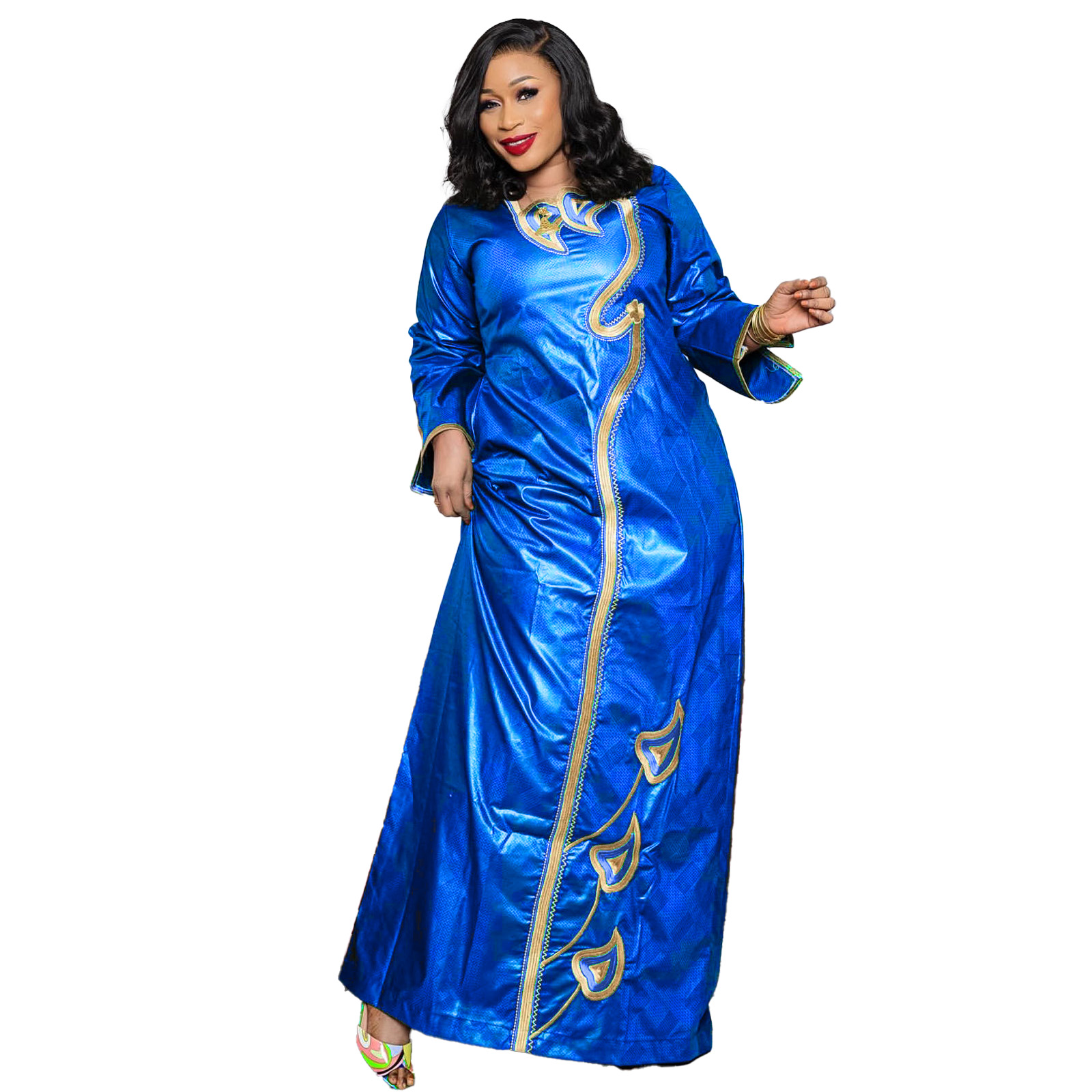 Tenue africaine pour femmes Bazin Riche broderie grande taille robe d'église de fête élégante