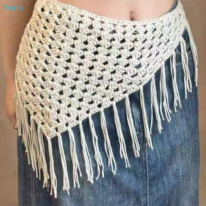 ☭ Écharpe triangulaire multifonctionnelle à franges pour femmes, accessoire réglable à la mode Y2K, parfait pour les hanches et la taille