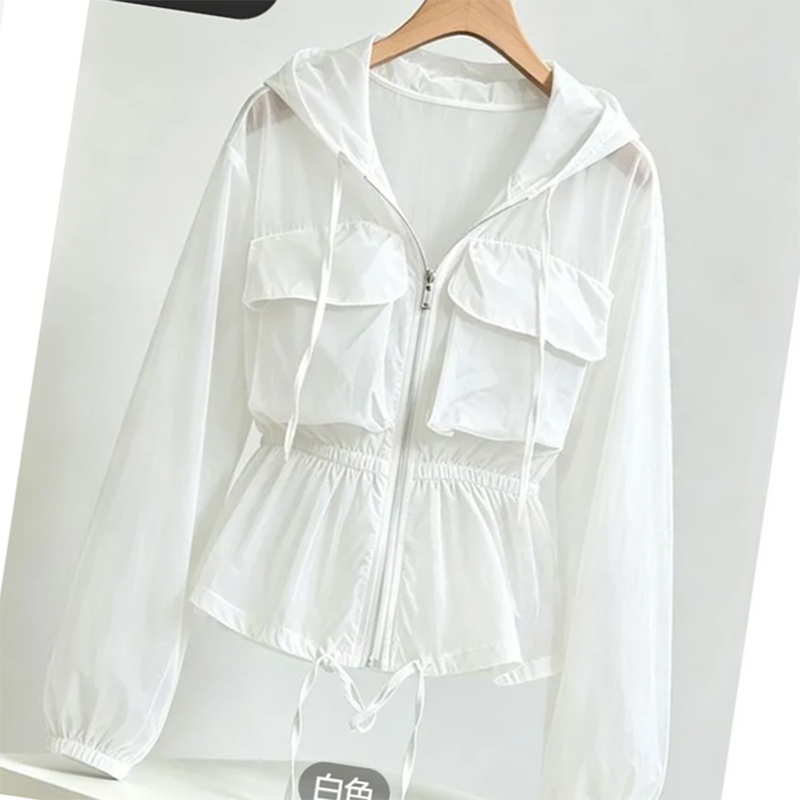 Vêtements de protection solaire pour femmes, mode été, nouveau design, vêtements de travail avec grandes poches, coupe ajustée, sportifs, polyvalents, cintrés à la taille