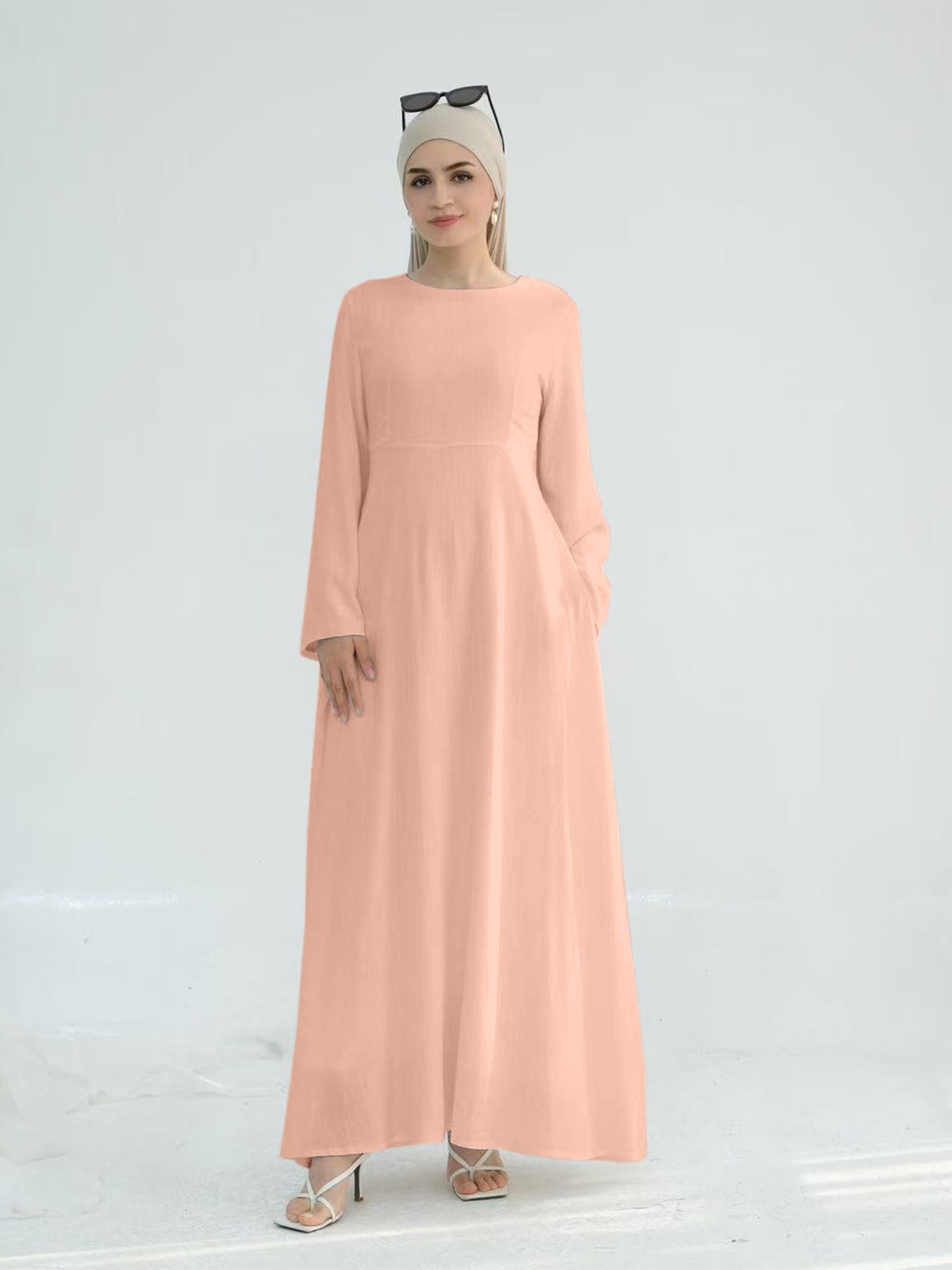 Loriya Dubai turc couleur unie taille-cravate Abaya