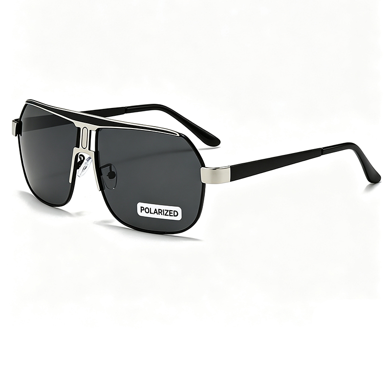 Lunettes de soleil polarisées pour hommes et femmes, monture métallique classique grande taille, protection UV400, anti-éblouissement, pour la conduite 2026