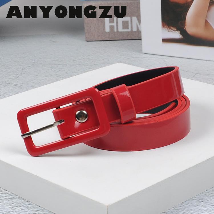 Ceinture fine décontractée et polyvalente pour femmes, 2cm, rouge, jaune, bleu, noir, surintendant américains, spectacle de mode, document bonbon
