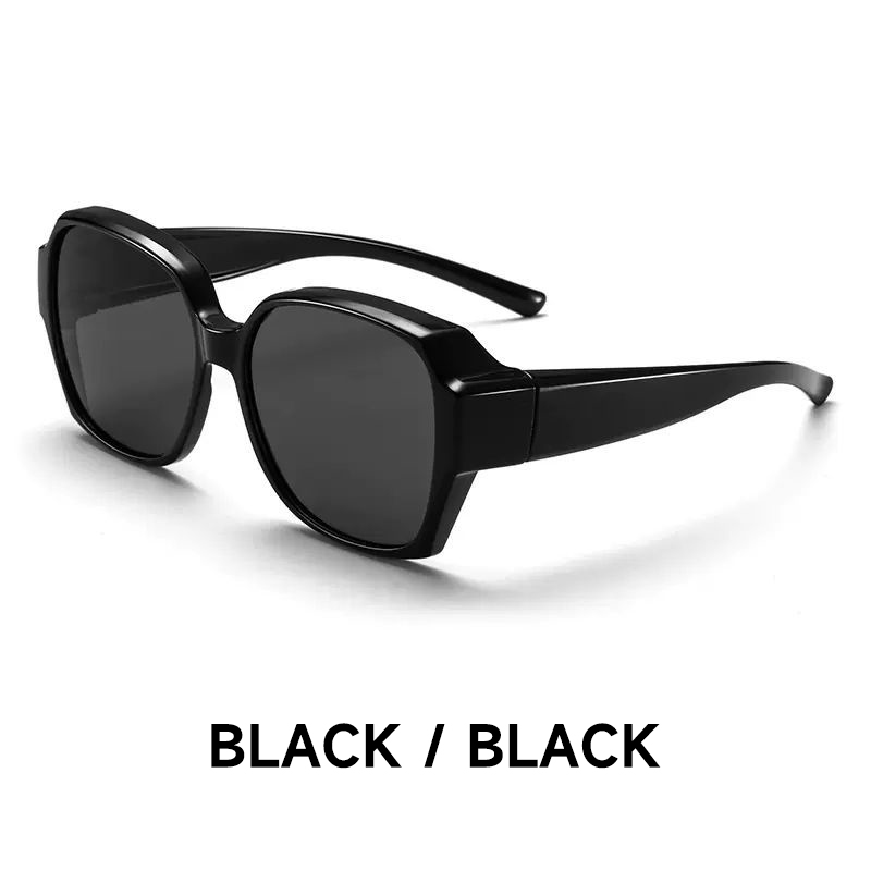 Lunettes de soleil polarisées compatibles avec les lunettes de vue, protection UV pour hommes et femmes, pour affiner le visage rond, idéales pour la conduite