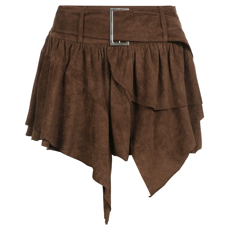 Jupe pour femmes, demi-jupe rétro multicouche épicée pour fille, avec taille haute irrégulière et longueur des jambes, nouvelle collection été 2025
