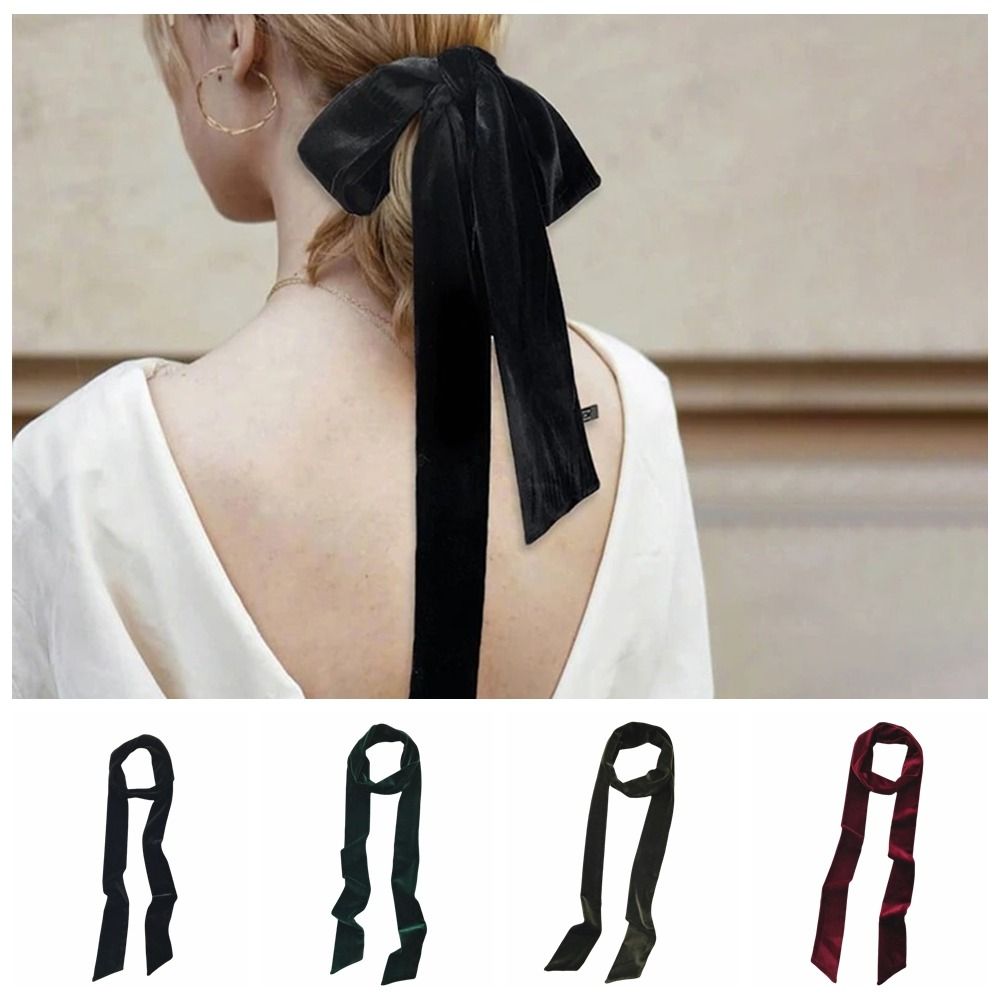 Ceinture en velours classique, ceinture-écharpe étroite de couleur unie, longue écharpe en ruban pour la décoration des tenues