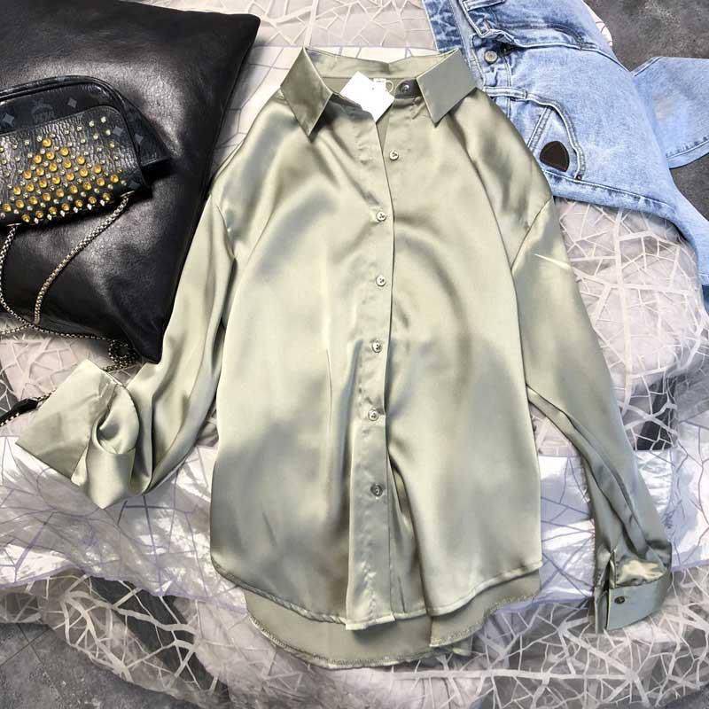Chemise habillée à manches longues pour femmes, chemisier transparent, surchemise vintage, vêtements pour femmes, printemps, 2021