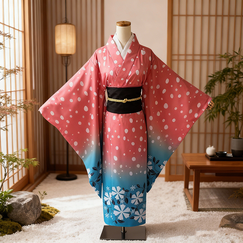 Kimono japonais pour femmes, Costumes de Cosplay Anime Koyuki, uniforme rouge Akaza Koyuki, Costume de Cosplay, robe de noël pour femmes