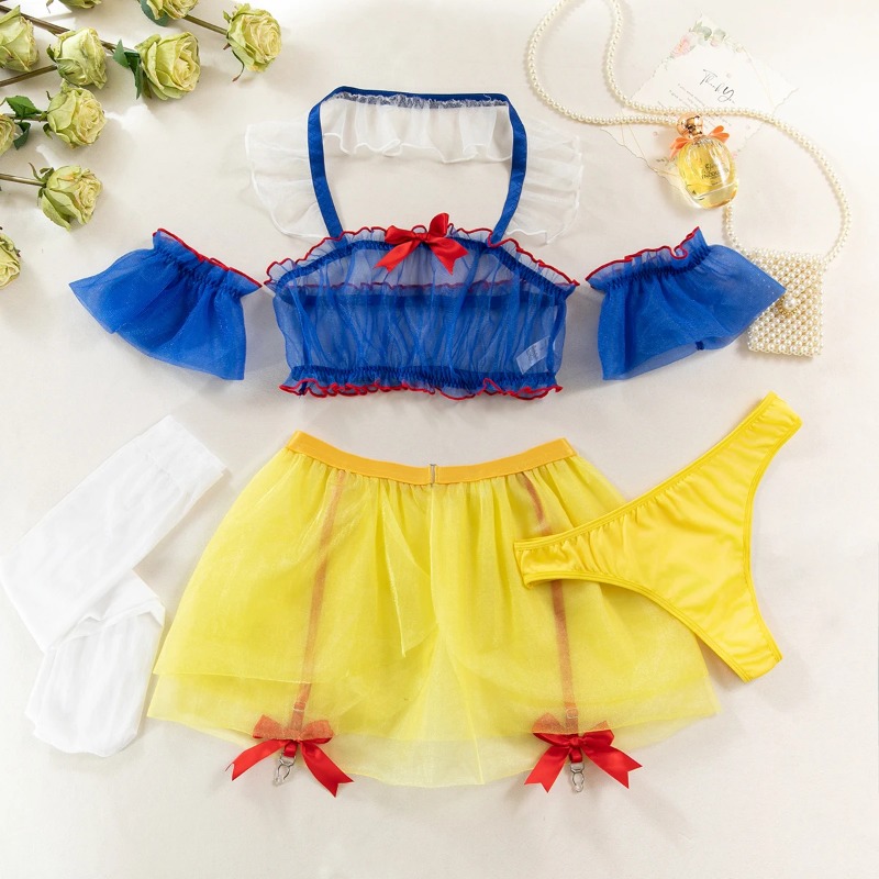 Toucheart – uniforme de Lingerie Sexy, tenue de demoiselle d'honneur, Costume de Cosplay érotique pour femmes, maille transparente, tenue de jeu de rôle, jarretelles