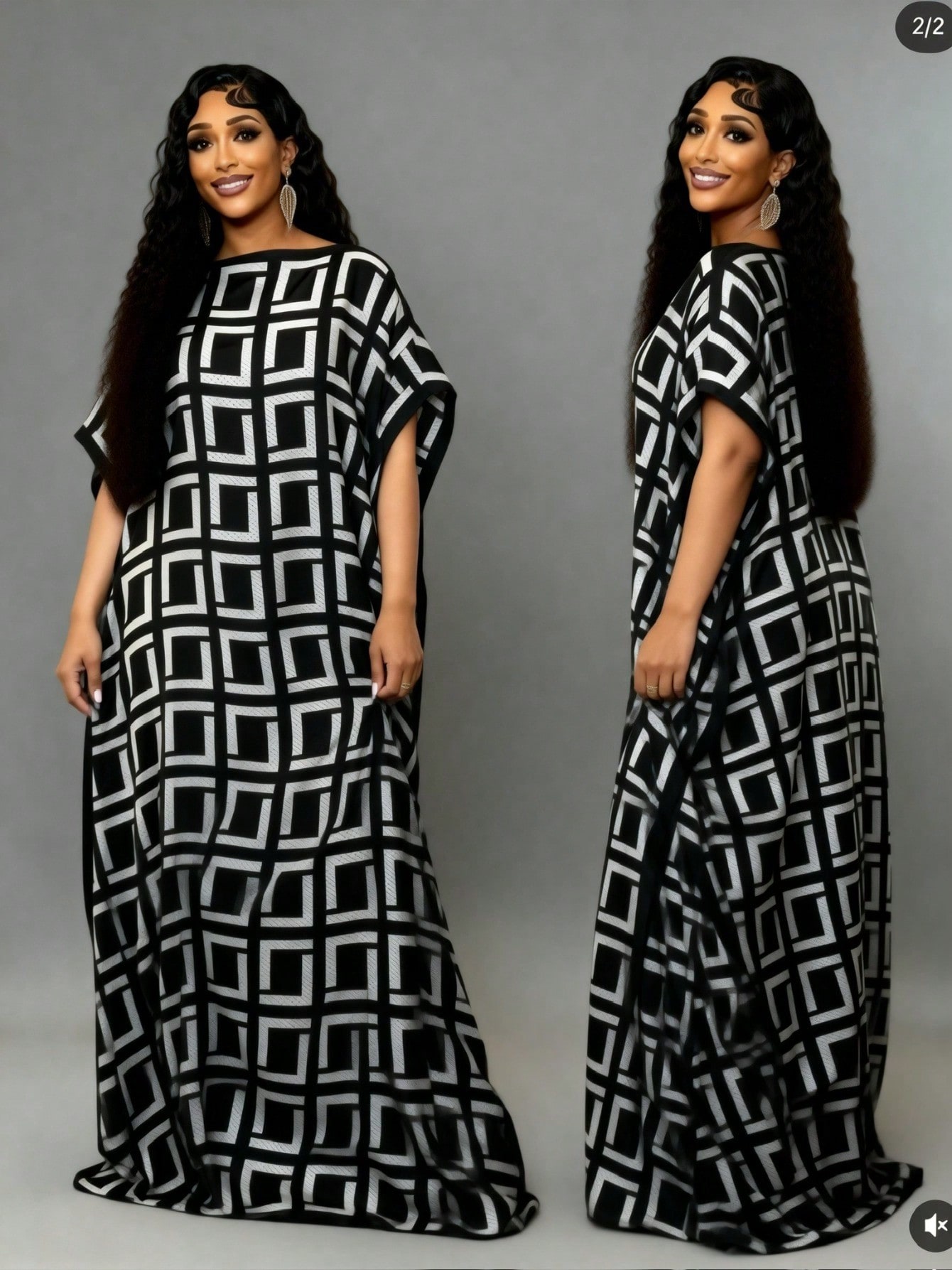 Robe Kaftan Élégante Grande Taille en Soie Style Moyen-Orient avec Foulard Imprimé Africain, Ensemble 2 Pièces Tendance pour Femme