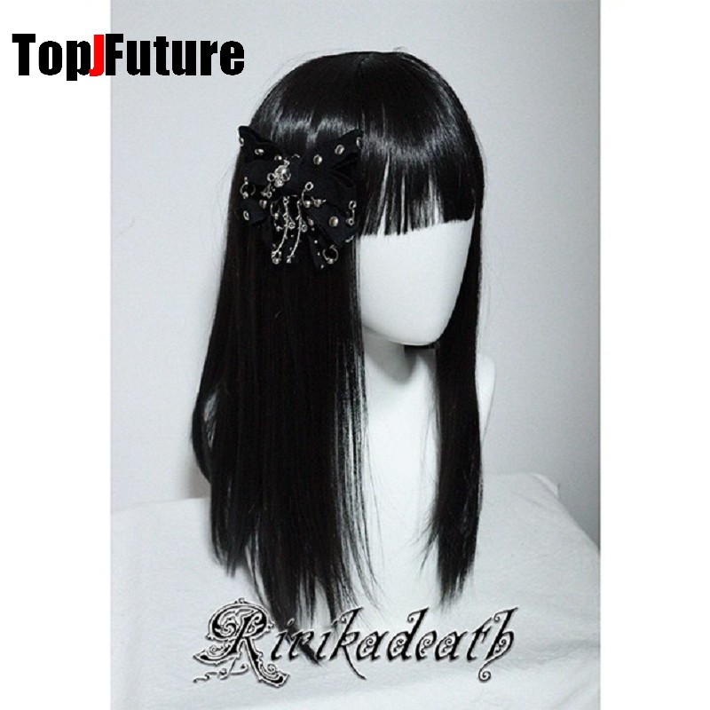Serre-têtes et épingles à cheveux originaux pour femme, style Subculture Punk Y2K, multi-couches, Harajuku Gothique, avec rivets, squelette, papillon et nœud