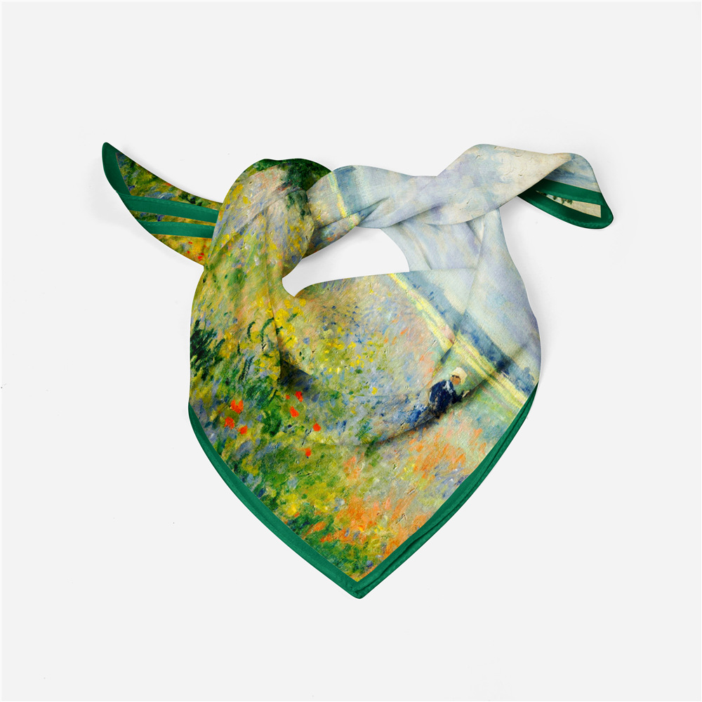 Foulard en soie pour femme, 53CM, écharpe carrée enveloppante, Bandana, petit Hijab, cravate, bandeau