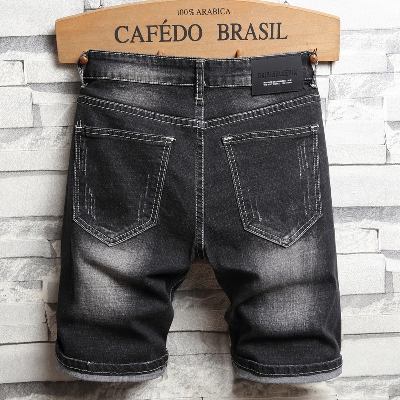 Haute qualité hommes trou Denim Shorts été nouvelle mode décontracté coupe ajustée déchiré rétro jean court mâle marque classique pantalon