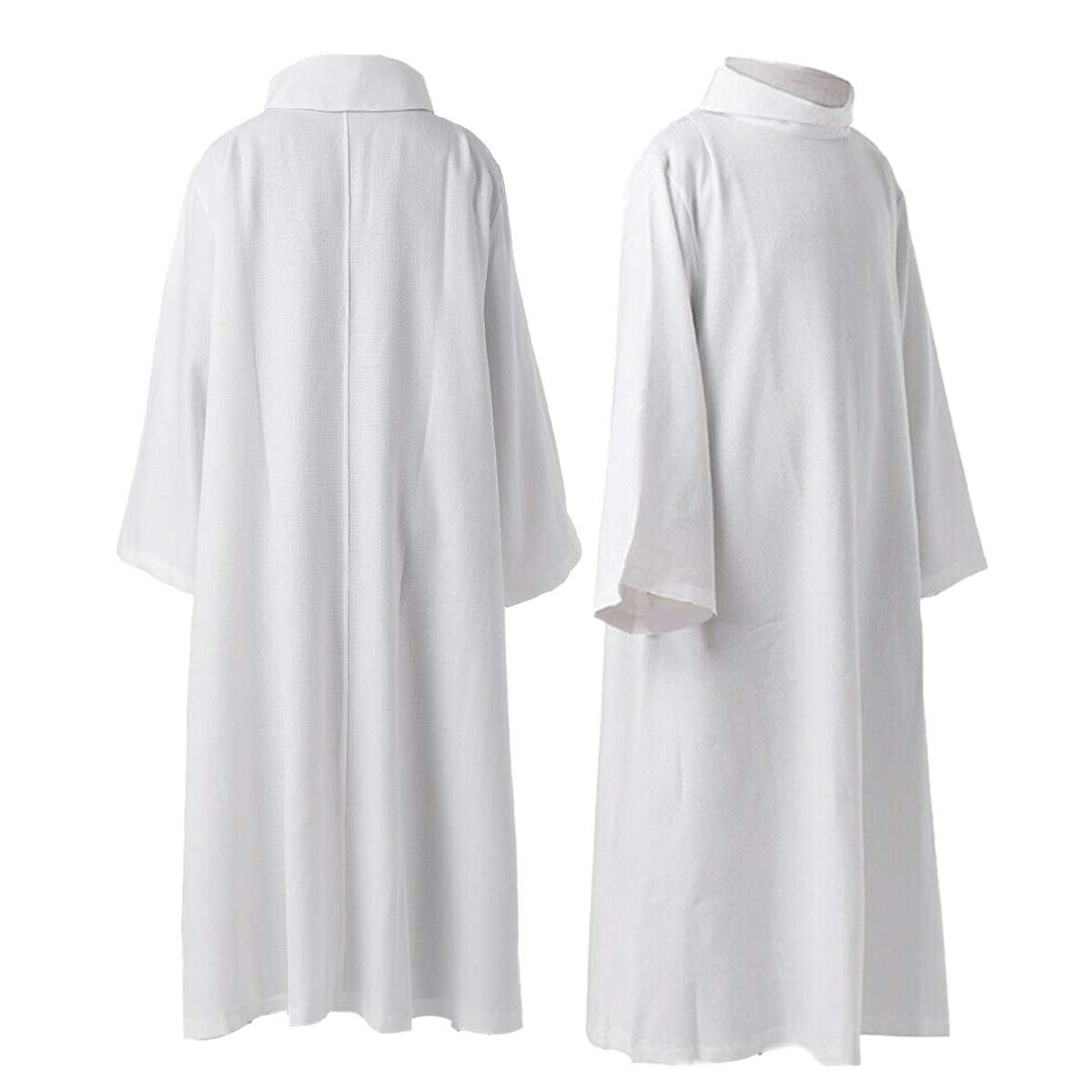 Costume de prêtre de couleur blanche, Cosplay d'église, spectacle d'halloween, moyen-orient, arabe, chrétien, catholique, Robes de clergé
