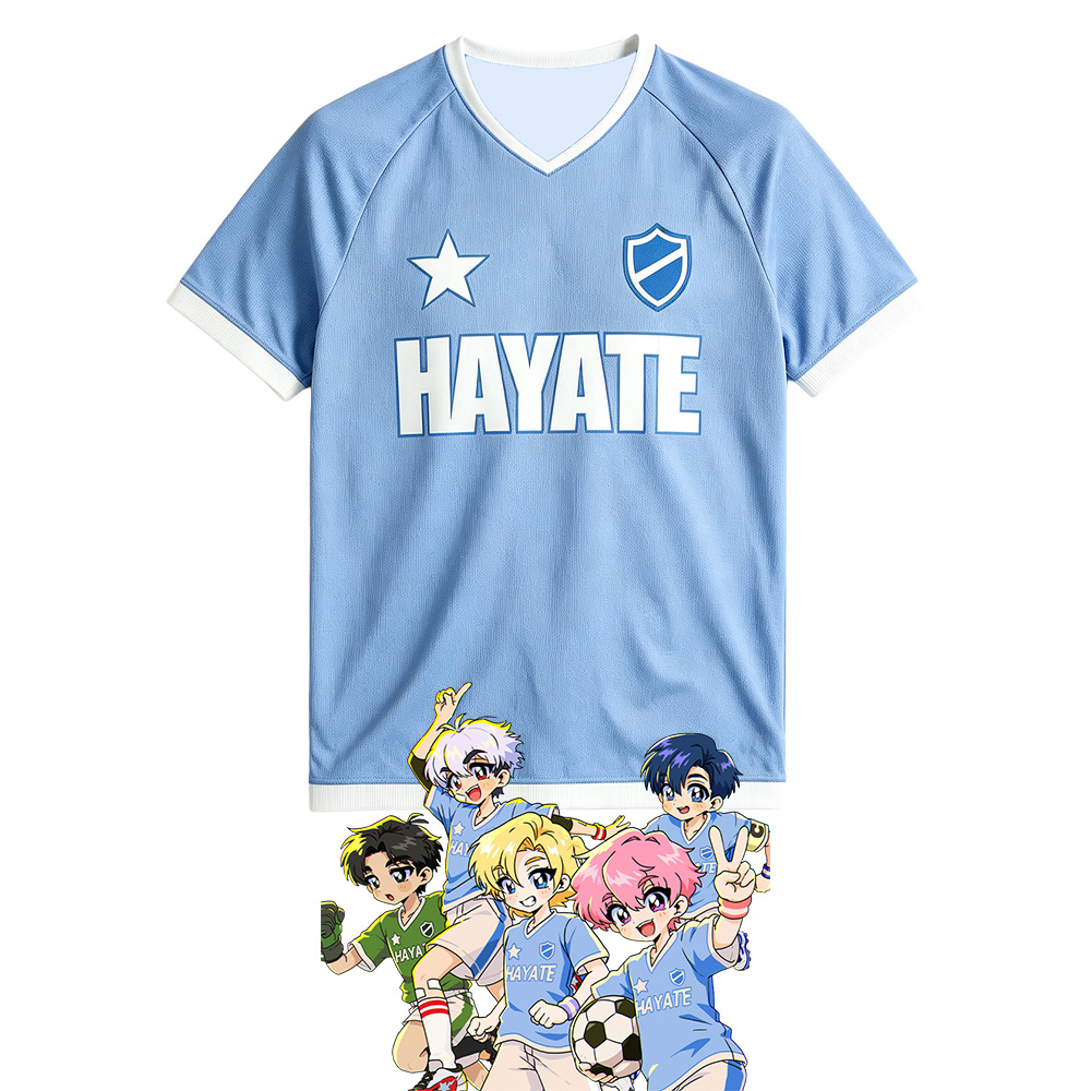 PLAVE Flame HAYATE T-shirt Kpop à col en V et manches courtes, impression 3D intégrale, unisexe, t-shirt en maille à séchage rapide, pour concert, support des fans, style Y2K